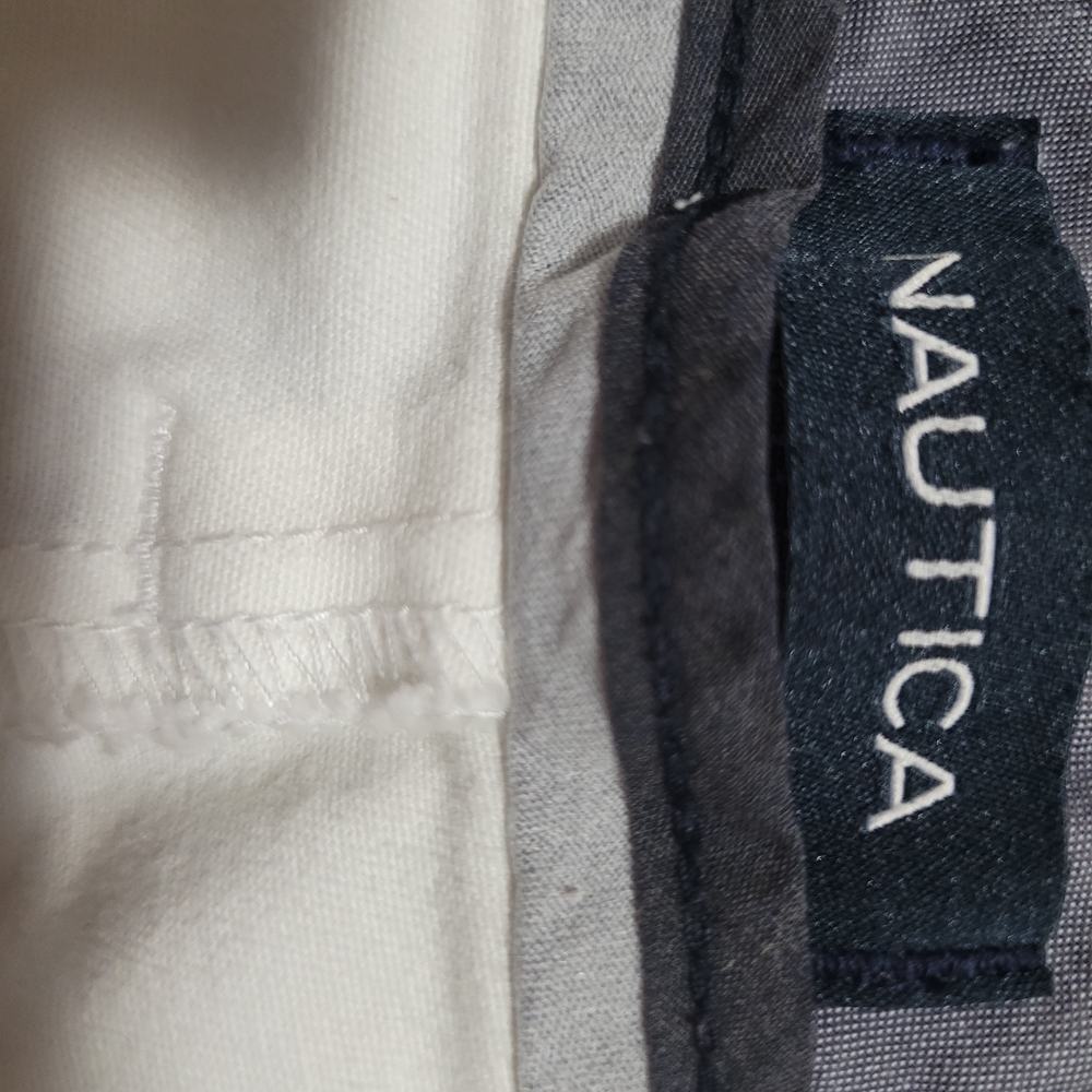 Nautica White and Navy Shirt - Nautica Label